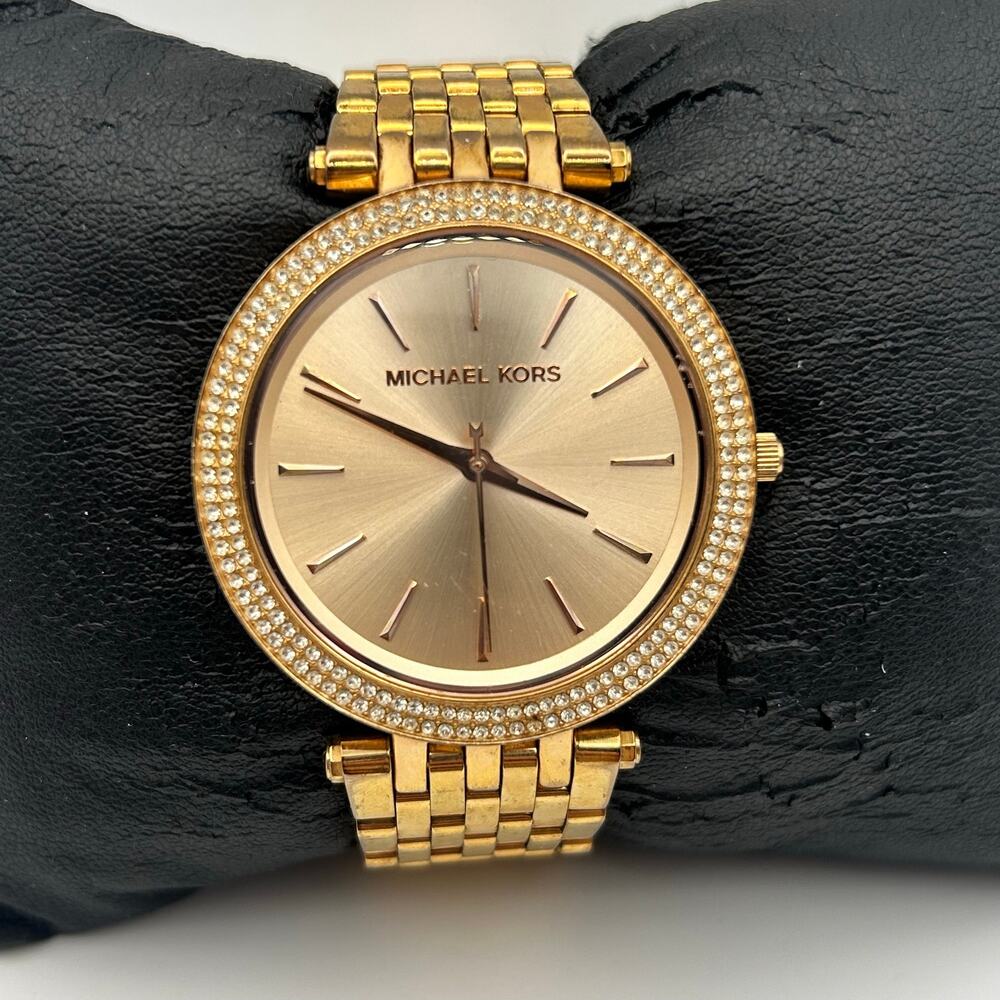 Michael Kors Darci Women's MK-3192 Gold Crystals Watch Working New Battery